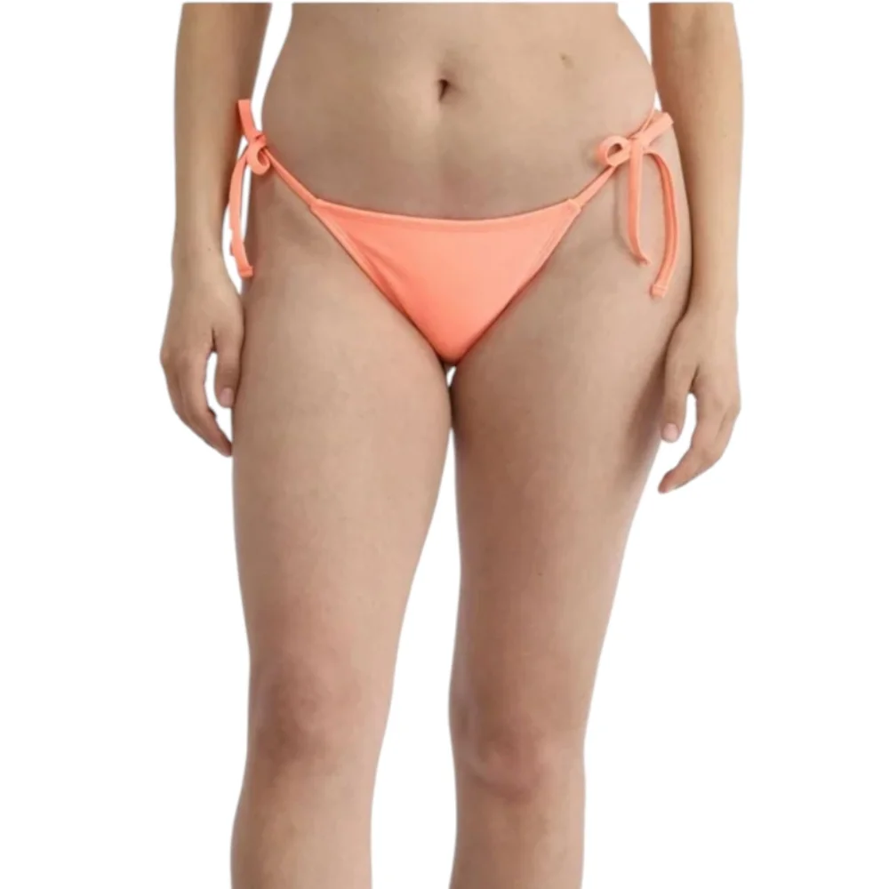 No Boundaries Cheeky Bikini Bottoms XL 16/18‎ Side Tie Swim Bottom Peach Luster